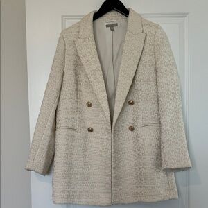 H&M  Cream Double-Breasted Women's Coat